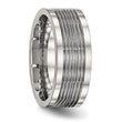 Stainless Steel Polished Grooved Comfort Back Ring - Birthstone Company