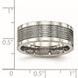 Stainless Steel Polished Grooved Comfort Back Ring - Birthstone Company