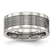 Stainless Steel Polished Grooved Comfort Back Ring - Birthstone Company