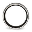 Stainless Steel Polished Black Ceramic CZ Ring - Birthstone Company