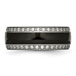 Stainless Steel Polished Black Ceramic CZ Ring - Birthstone Company