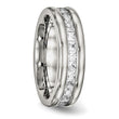 Stainless Steel Polished with CZ Ring - Birthstone Company