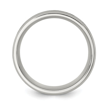 Stainless Steel Men's Ring with Red Opal 8mm Polished Band - Birthstone Company