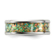 Lab-Created Opal Inlay Wedding Band in Stainless Steel, 8mm - Birthstone Company