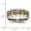 Lab-Created Opal Inlay Wedding Band in Stainless Steel, 8mm - Birthstone Company