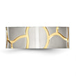 Stainless Steel Grooved Yellow IP-plated Mens 8mm Brushed Band - Birthstone Company