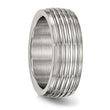 Stainless Steel Polished Grooved Ring - Birthstone Company
