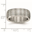 Stainless Steel Polished Grooved Ring - Birthstone Company