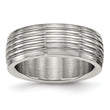Stainless Steel Polished Grooved Ring - Birthstone Company