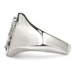 Stainless Steel Polished w/Sterling Silver Rhodium-plated Eagle Ring - Birthstone Company