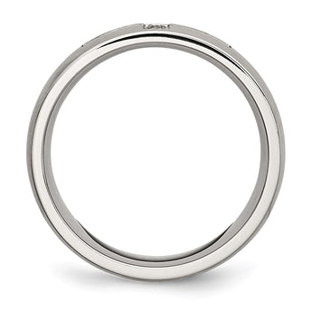Stainless Steel Brushed CZ Cross Ring - Birthstone Company