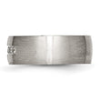 Stainless Steel Brushed CZ Cross Ring - Birthstone Company