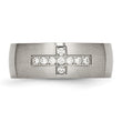 Stainless Steel Brushed CZ Cross Ring - Birthstone Company
