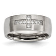 Stainless Steel Brushed CZ Cross Ring - Birthstone Company