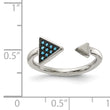 Reconstructed Turquoise Triangle Ring in Stainless Steel - Birthstone Company