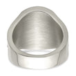 Stainless Steel Antiqued and Polished w/Red Enamel Cross/Shield Ring - Birthstone Company