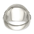 Stainless Steel Antiqued and Polished Fleur de Lis Cross Ring - Birthstone Company
