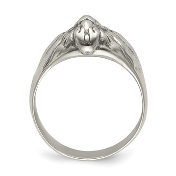 Stainless Steel Antiqued and Polished Lion Head Ring - Birthstone Company