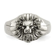 Stainless Steel Antiqued and Polished Lion Head Ring - Birthstone Company