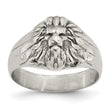 Stainless Steel Antiqued and Polished Lion Head Ring - Birthstone Company