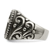 Stainless Steel Antiqued and Polished Cross Ring - Birthstone Company