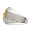 Stainless Steel w/14k Accent Polished Lion Head Ring - Birthstone Company