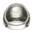 Stainless Steel w/14k Accent Antiqued and Polished Cross Ring - Birthstone Company