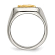 Stainless Steel w/14k Accent Polished Praying Hands Ring - Birthstone Company