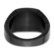 Stainless Steel Polished Black IP-plated with Black CZ Signet Ring - Birthstone Company