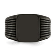 Stainless Steel Polished Black IP-plated Signet Ring - Birthstone Company