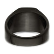 Stainless Steel Polished Black IP-plated Signet Ring - Birthstone Company