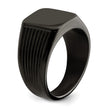 Stainless Steel Polished Black IP-plated Signet Ring - Birthstone Company