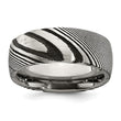 Damascus Steel Polished 8mm Band - Birthstone Company