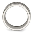 Stainless Steel Antiqued and Polished Brick Pattern 7.5mm Band - Birthstone Company