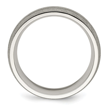 Stainless Steel Polished and Satin 8mm Band - Birthstone Company