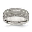 Stainless Steel Polished and Satin 8mm Band - Birthstone Company