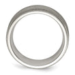 Stainless Steel Polished and Satin Beveled Edge 8mm Band - Birthstone Company