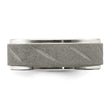 Stainless Steel Polished and Satin Beveled Edge 8mm Band - Birthstone Company