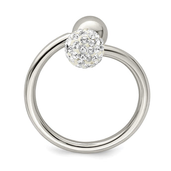 Stainless Steel Polished With Preciosa Crystal Ring - Birthstone Company