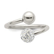 Stainless Steel Polished With Preciosa Crystal Ring - Birthstone Company