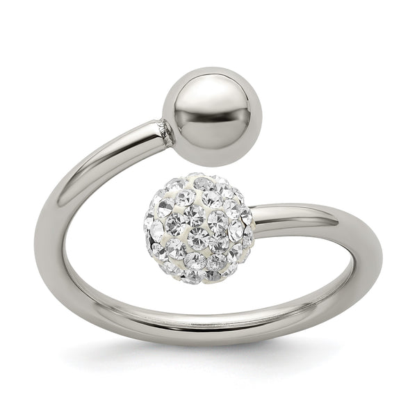 Stainless Steel Polished With Preciosa Crystal Ring - Birthstone Company