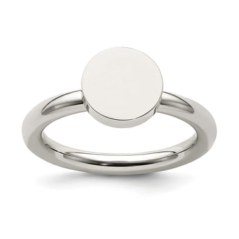 Stainless Steel Polished Circle Ring - Birthstone Company