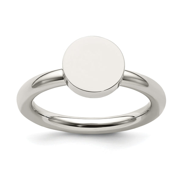 Stainless Steel Polished Circle Ring - Birthstone Company