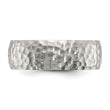 Stainless Steel Brushed and Polished Hammered 7.5mm Band - Birthstone Company