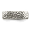 Stainless Steel Brushed and Polished Hammered 7.5mm Band - Birthstone Company