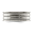 Stainless Steel Polished and Beaded 7mm Band - Birthstone Company