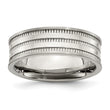 Stainless Steel Polished and Beaded 7mm Band - Birthstone Company