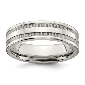 Stainless Steel Polished 6mm Band - Birthstone Company