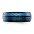 Stainless Steel Brushed and Polished Black/Blue IP-plated 8.00mm Band - Birthstone Company