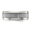 Stainless Steel Polished Glitter Paper Inlay Center 8mm Band - Birthstone Company